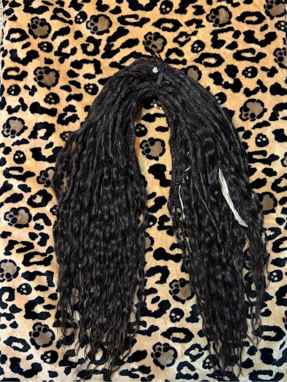 Wavy double ended dreadlock extensions dark brown like new soft